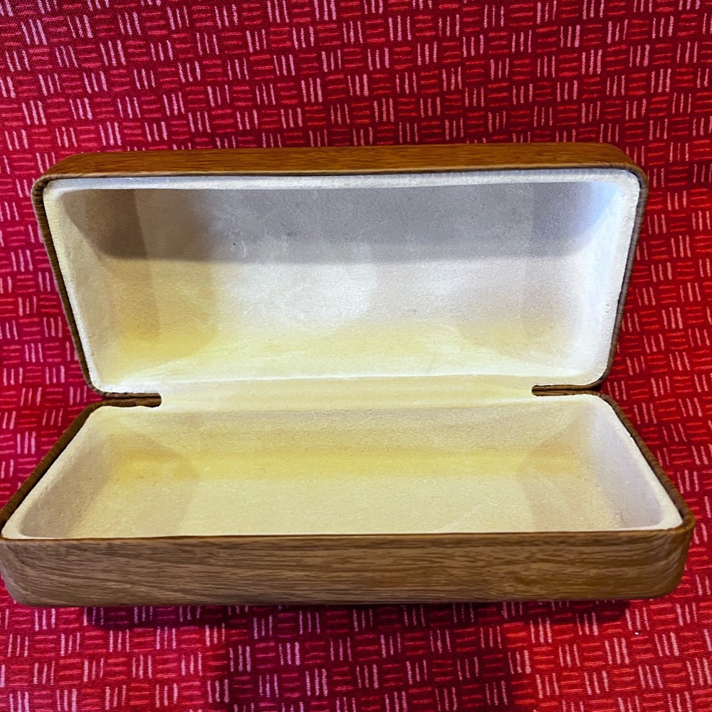 Wooden Rectangular Eyeglass Case Box Natural Wood… - image 2